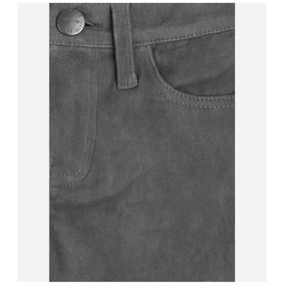 Current/Elliot The Stiletto Suede Leather Pant Jeans Stretchy Gray sz 23-25 $998 - Picture 5 of 12